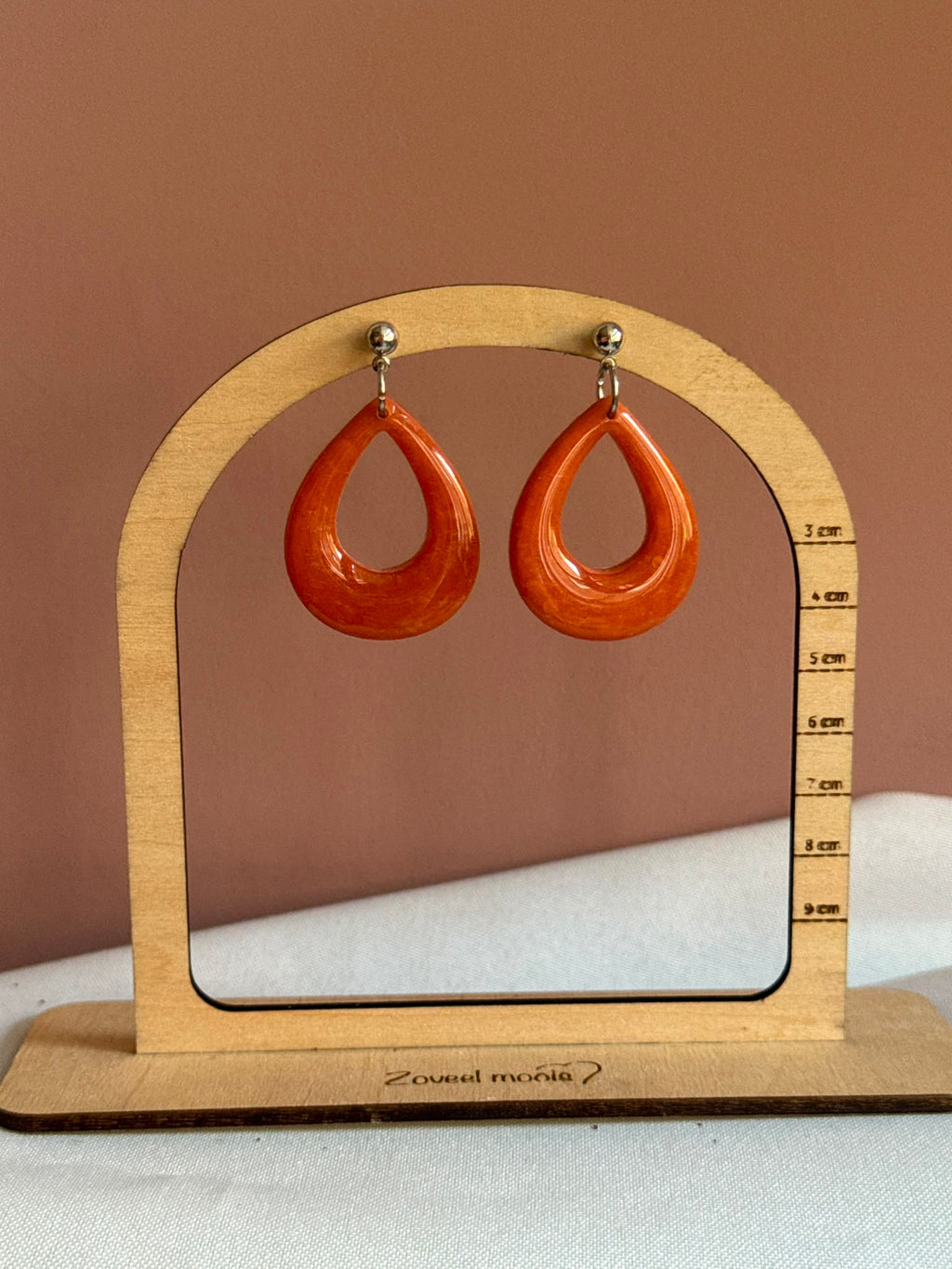 Oorbel fleur oranje - terra
