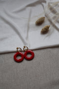 Ronde oorbel Livia rood